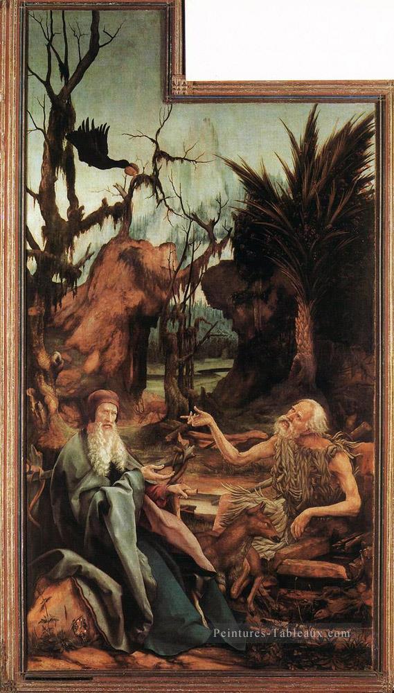 Sts Paul et Antony dans la Renaissance du désert Matthias Grunewald Peintures à l'huile